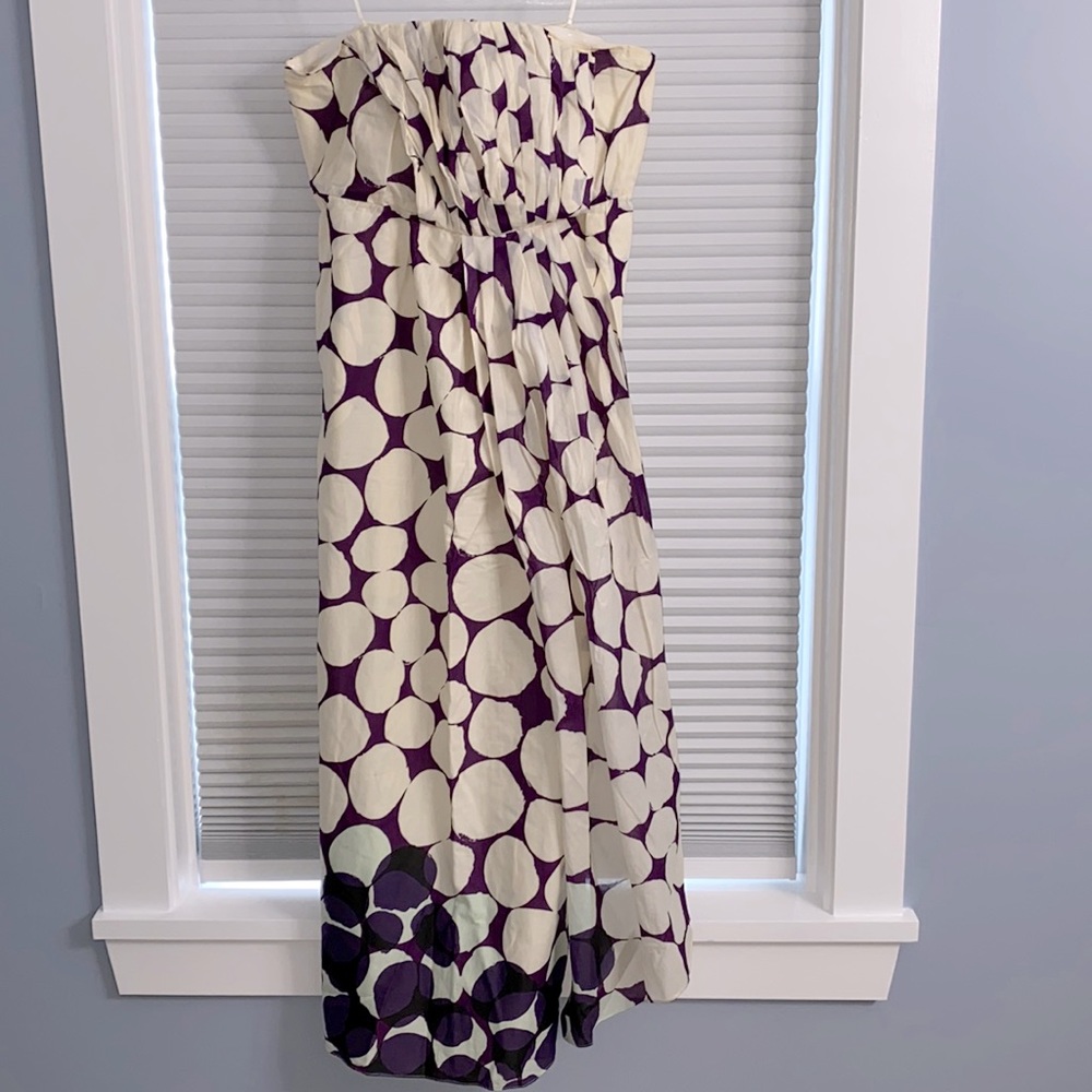 Grecian Strapless Bold Pattern Dress